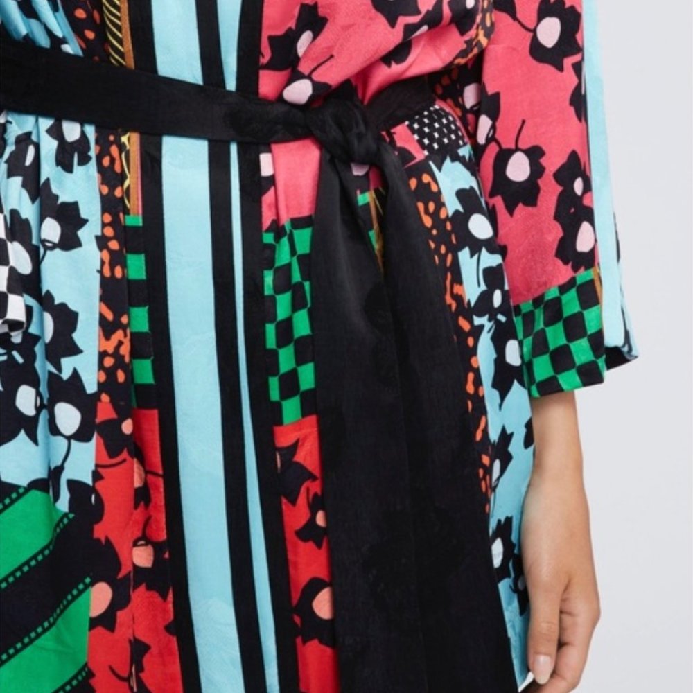 Alice + Olivia | Coco Patchwork Belted Kimono Robe - image 4